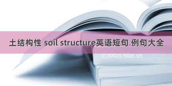 土结构性 soil structure英语短句 例句大全