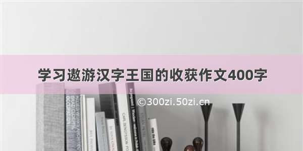 学习遨游汉字王国的收获作文400字