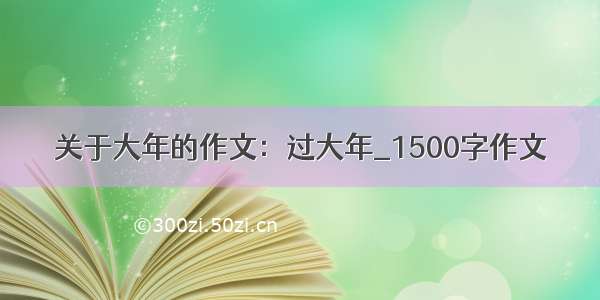 关于大年的作文：过大年_1500字作文