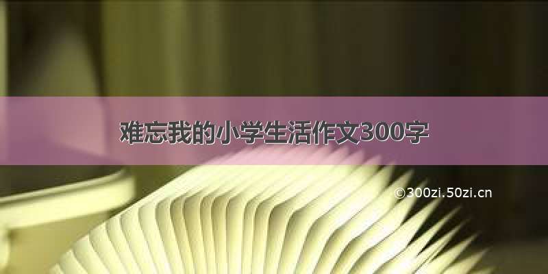 难忘我的小学生活作文300字