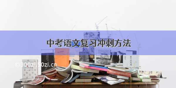 中考语文复习冲刺方法