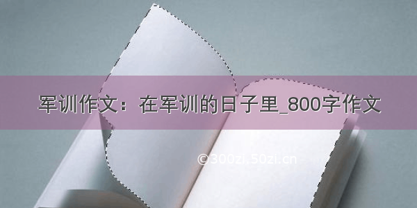 军训作文：在军训的日子里_800字作文