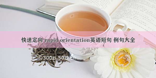 快速定向 rapid orientation英语短句 例句大全