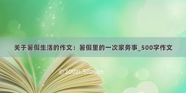 关于暑假生活的作文：暑假里的一次家务事_500字作文