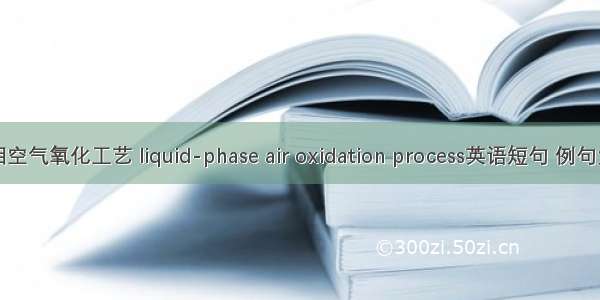 液相空气氧化工艺 liquid-phase air oxidation process英语短句 例句大全