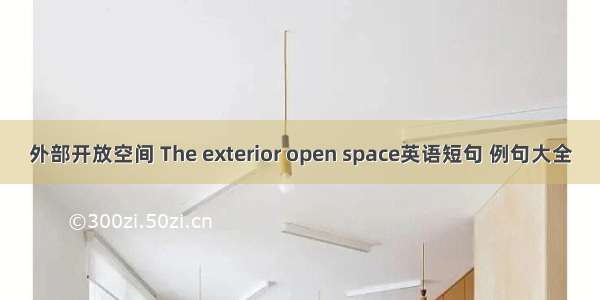 外部开放空间 The exterior open space英语短句 例句大全