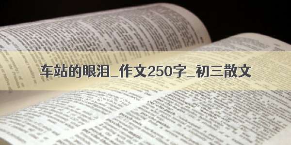 车站的眼泪_作文250字_初三散文