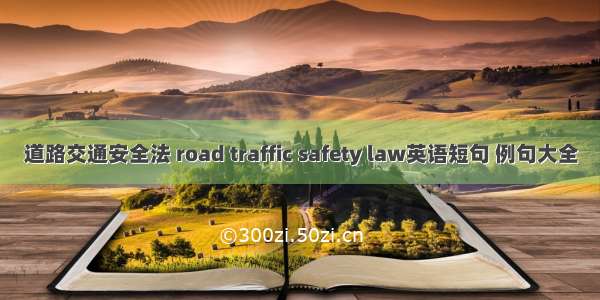 道路交通安全法 road traffic safety law英语短句 例句大全