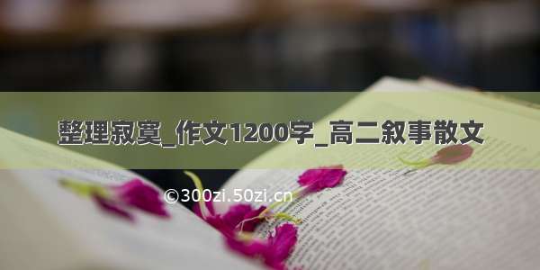 整理寂寞_作文1200字_高二叙事散文