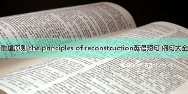 重建原则 the principles of reconstruction英语短句 例句大全