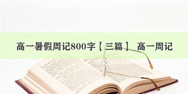 高一暑假周记800字【三篇】_高一周记