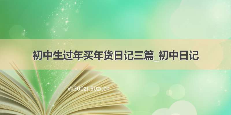 初中生过年买年货日记三篇_初中日记