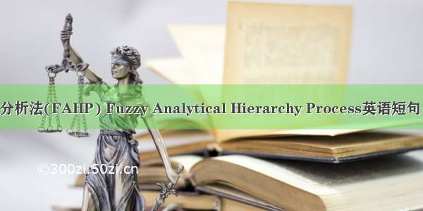 模糊层次分析法(FAHP) Fuzzy Analytical Hierarchy Process英语短句 例句大全