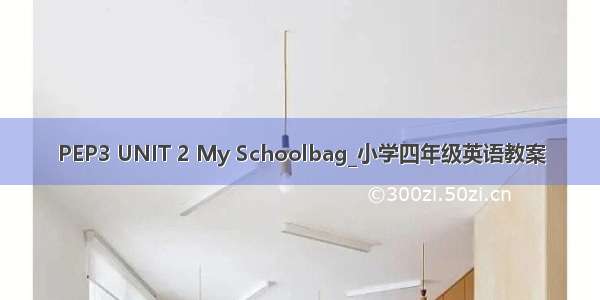 PEP3 UNIT 2 My Schoolbag_小学四年级英语教案