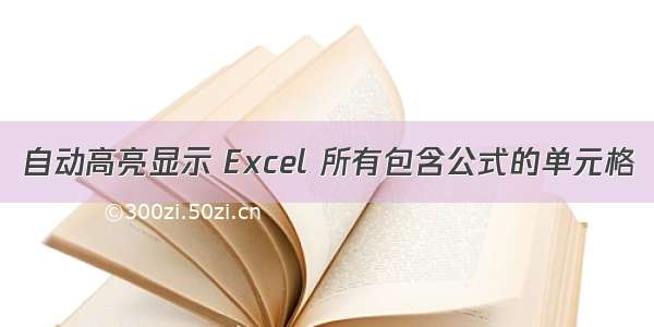 自动高亮显示 Excel 所有包含公式的单元格