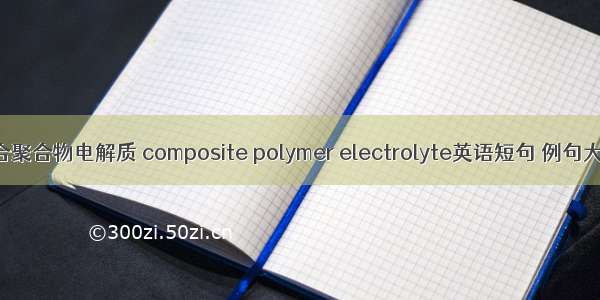 复合聚合物电解质 composite polymer electrolyte英语短句 例句大全