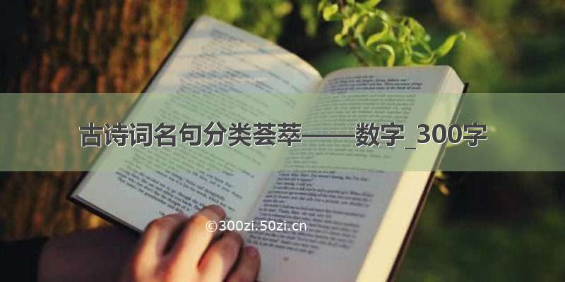 古诗词名句分类荟萃——数字_300字