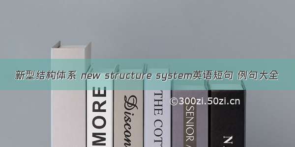 新型结构体系 new structure system英语短句 例句大全