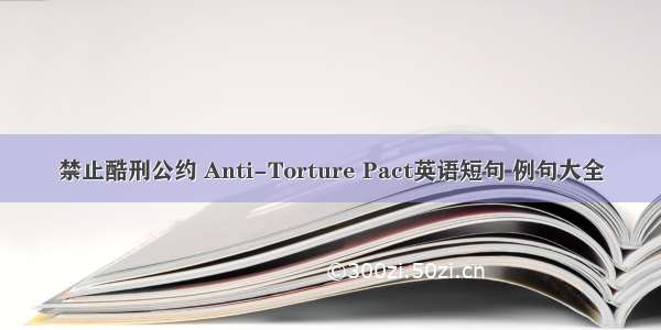 禁止酷刑公约 Anti-Torture Pact英语短句 例句大全