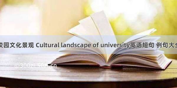 校园文化景观 Cultural landscape of university英语短句 例句大全