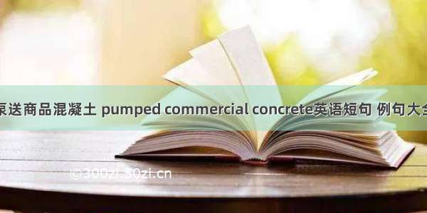 泵送商品混凝土 pumped commercial concrete英语短句 例句大全