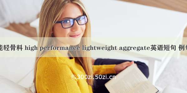 高性能轻骨料 high performance lightweight aggregate英语短句 例句大全