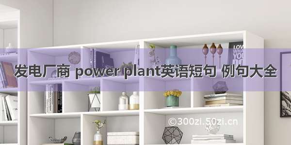 发电厂商 power plant英语短句 例句大全