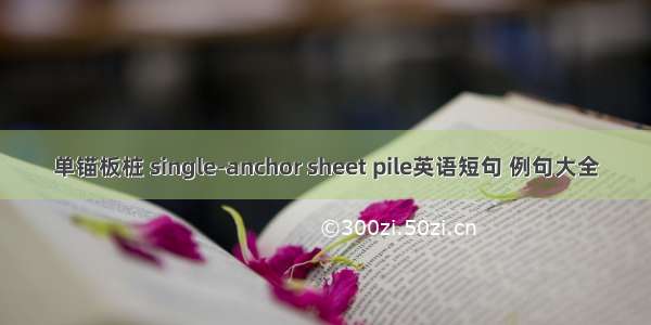 单锚板桩 single-anchor sheet pile英语短句 例句大全