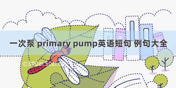 一次泵 primary pump英语短句 例句大全