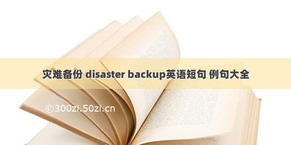 灾难备份 disaster backup英语短句 例句大全