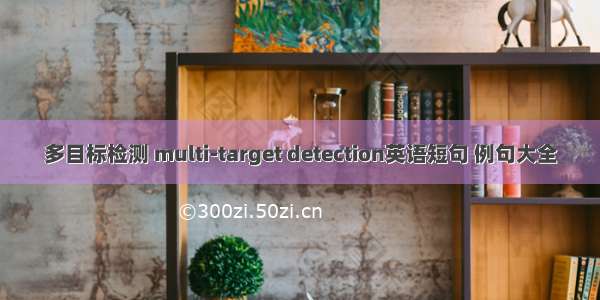 多目标检测 multi-target detection英语短句 例句大全