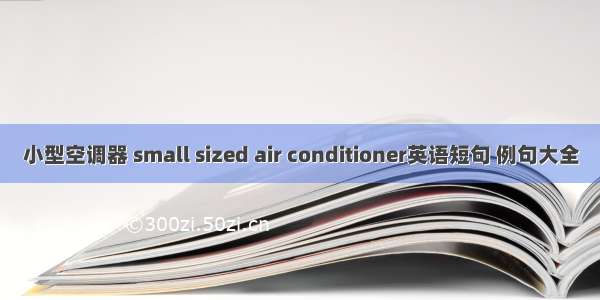 小型空调器 small sized air conditioner英语短句 例句大全