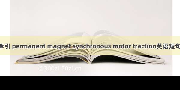 永磁同步牵引 permanent magnet synchronous motor traction英语短句 例句大全