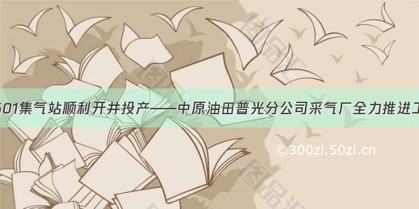 普光气田分601集气站顺利开井投产——中原油田普光分公司采气厂全力推进工程建设纪实