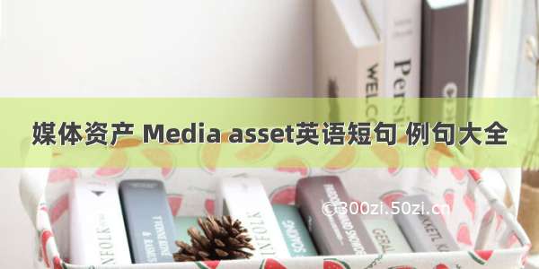 媒体资产 Media asset英语短句 例句大全