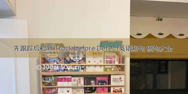 先跟踪后检测 Track before Detect英语短句 例句大全