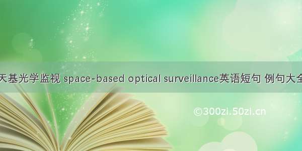 天基光学监视 space-based optical surveillance英语短句 例句大全