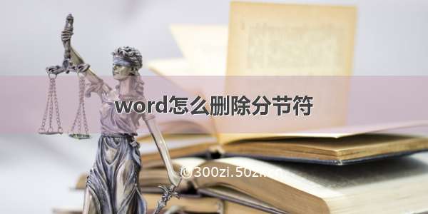 word怎么删除分节符