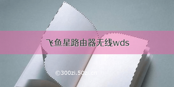 飞鱼星路由器无线wds