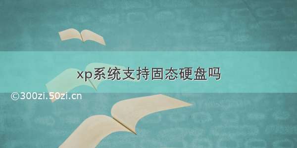 xp系统支持固态硬盘吗