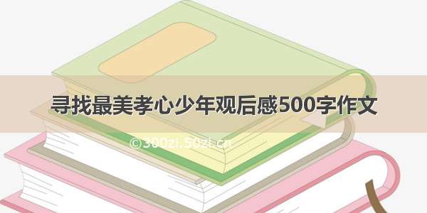 寻找最美孝心少年观后感500字作文