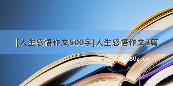 [人生感悟作文500字]人生感悟作文3篇