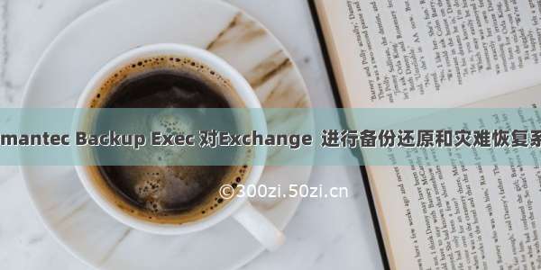 使用Symantec Backup Exec 对Exchange  进行备份还原和灾难恢复系列之一