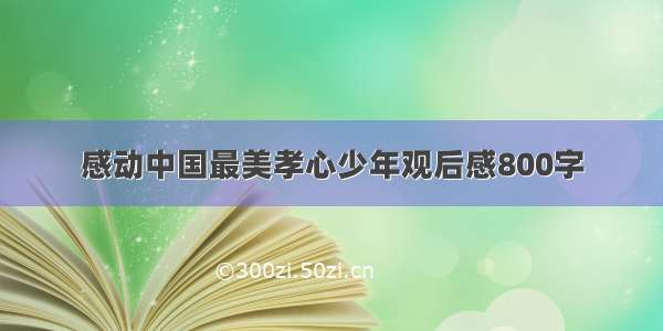 感动中国最美孝心少年观后感800字