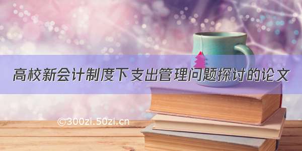 高校新会计制度下支出管理问题探讨的论文