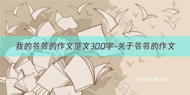 我的爷爷的作文范文300字-关于爷爷的作文