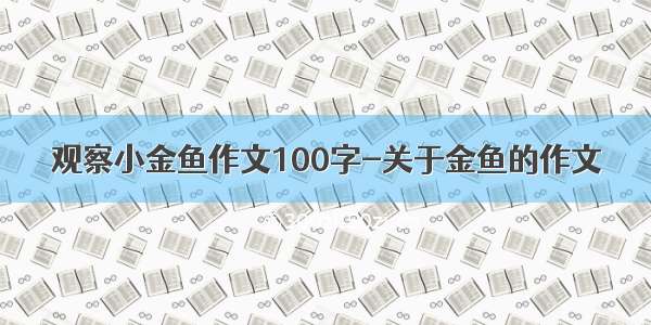 观察小金鱼作文100字-关于金鱼的作文