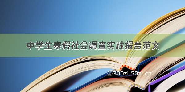 中学生寒假社会调查实践报告范文