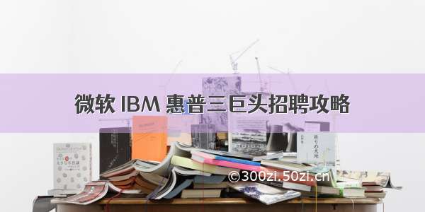 微软 IBM 惠普三巨头招聘攻略