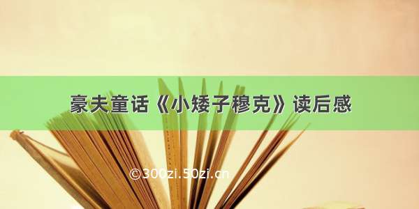 豪夫童话《小矮子穆克》读后感